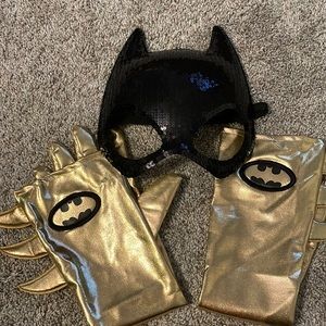 Batgirl long gloves and sequined mask.